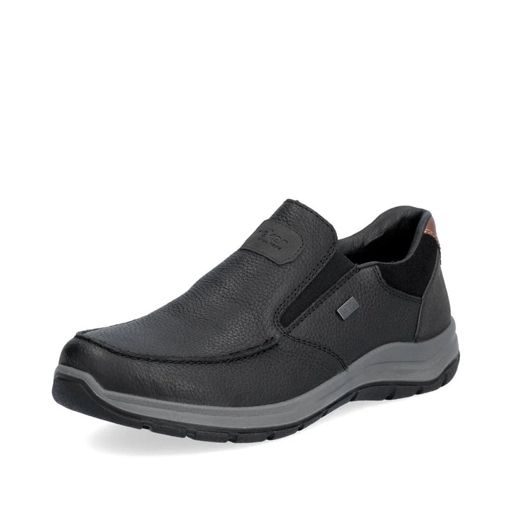 MEN'S RIEKER 03651-00 BLACK SLIP-ON CASUAL SHOE