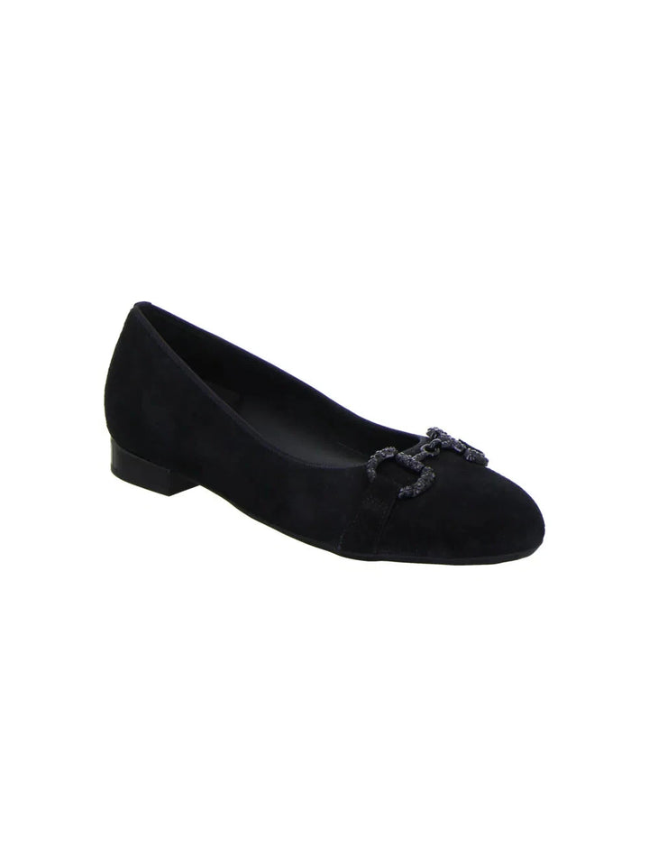 WOMEN'S ARA SIENA BLACK SUEDE FLAT