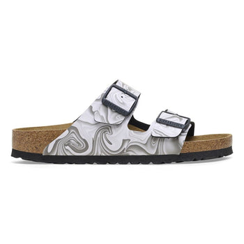 BIRKENSTOCK ARIZONA MARBLE BLACK WHITE BIRKO-FLOR – Omars Shoes display picture 1