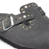 BIRKENSTOCK BOSTON RIVETS CHARCOAL SUEDE CLOG