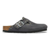 BIRKENSTOCK BOSTON RIVETS CHARCOAL SUEDE CLOG