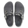 BIRKENSTOCK BOSTON RIVETS CHARCOAL SUEDE CLOG