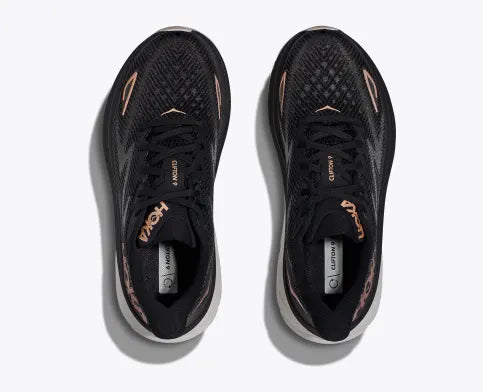 WOMEN'S HOKA CLIFTON BLACK/ROSE GOLD RUNNING SHOE – Omars Shoes