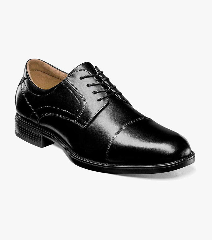 MEN'S FLORSHEIM MIDTOWN CAP TOE BLACK DRESS SHOE