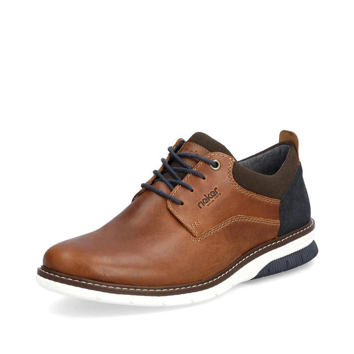 MEN'S RIEKER 14405-24 BROWN/NAVY  CASUAL SHOE