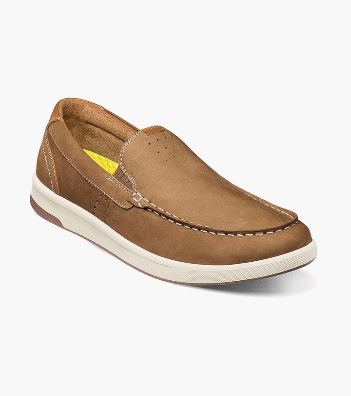 MEN'S FLORSHEIM CROSSOVER MOC TOE TAN SLIP ON SHOE