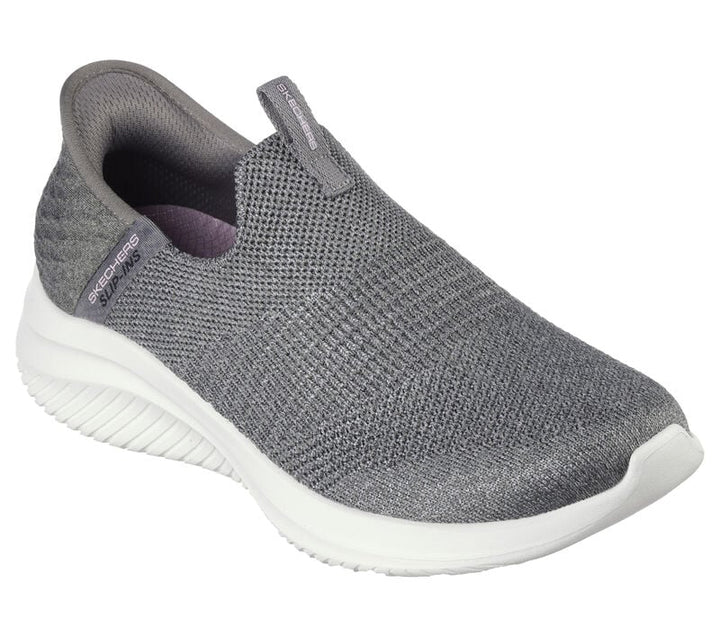 WOMEN'S SKECHERS SLIP-INS ULTRA FLEX 3.0 SMOOTH STEP GRAY SHOE