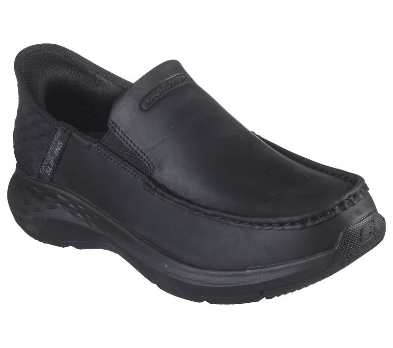 Black leather skechers store