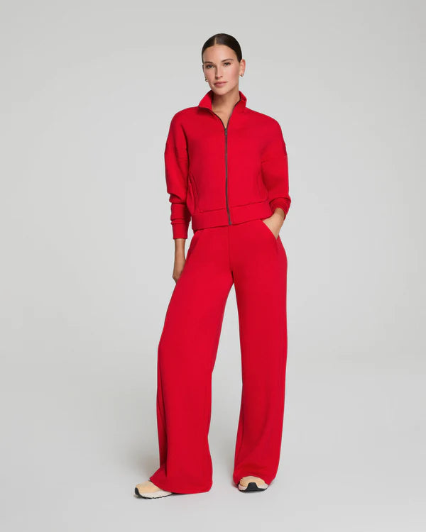 WOMEN'S SPANX AIRESSENTIALS RED WIDE LEG TRACK PANTS
