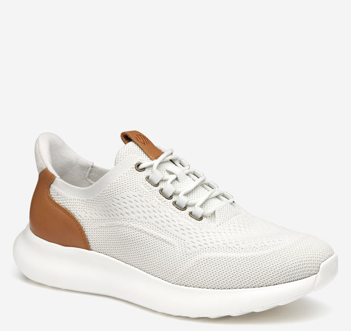 MEN'S JOHNSTON & MURPHY AMHERST 2.0 KNIT PLAIN TOE WHITE SHOE