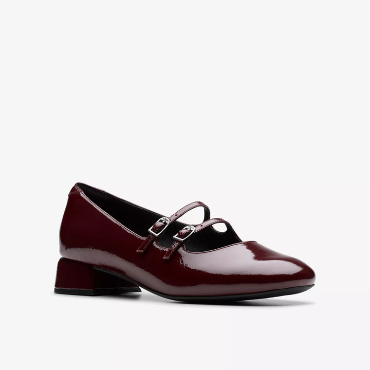 WOMEN'S CLARKS DAISS30 SHINE BURGUNDY PATENT SHOE