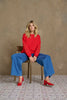 WOMEN'S CREAM JOSIE RED SWEATSHIRT