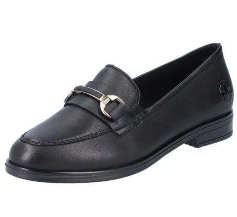 WOMEN'S RIEKER 46262-01 BLACK LOAFER