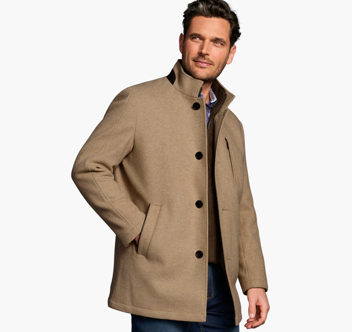 JOHNSTON & MURPHY UPTON CAR COAT/ CAMEL