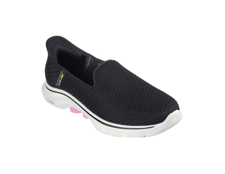 WOMEN'S SKECHERS SLIP-INS GO WALK 7 - DALEY BLACK/HOT PINK SHOE