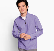 JOHNSTON & MURPHY REVERSIBLE QUARTER-ZIP PURPLE/BLUE