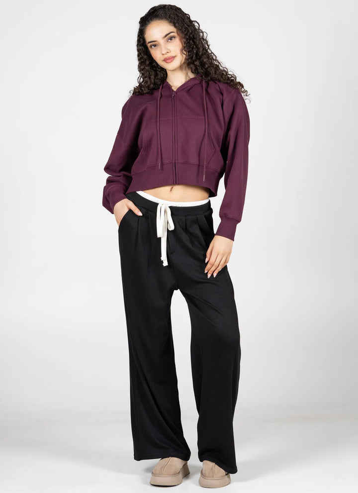 WOMEN'S C'EST MOI DOUBLE WAIST ULTRA SOFT BLACK PANT