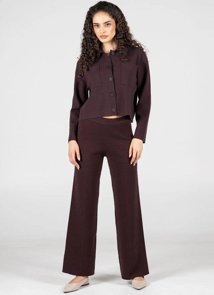 WOMEN'S C'EST MOI WIDE LEG KNIT ESPRESSO PANTS