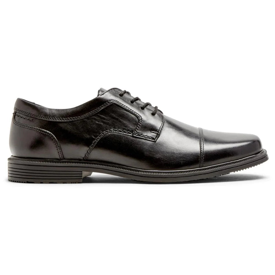 MEN S ROCKPORT TAYLOR WP CAP TOE BLACK SHOE Omars Shoes