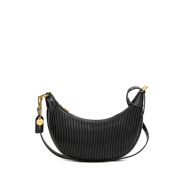 PIXIE MOOD CRESCENT CROSSBODY BAG/ BLACK PLEATED