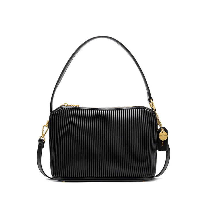 PIXIE MOOD ELLA SHOULDER BAG/ BLACK PLEATED