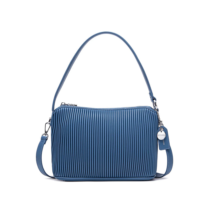 PIXIE MOOD ELLA SHOULDER LARGE BAG/ MUTED BLUE PLEATED