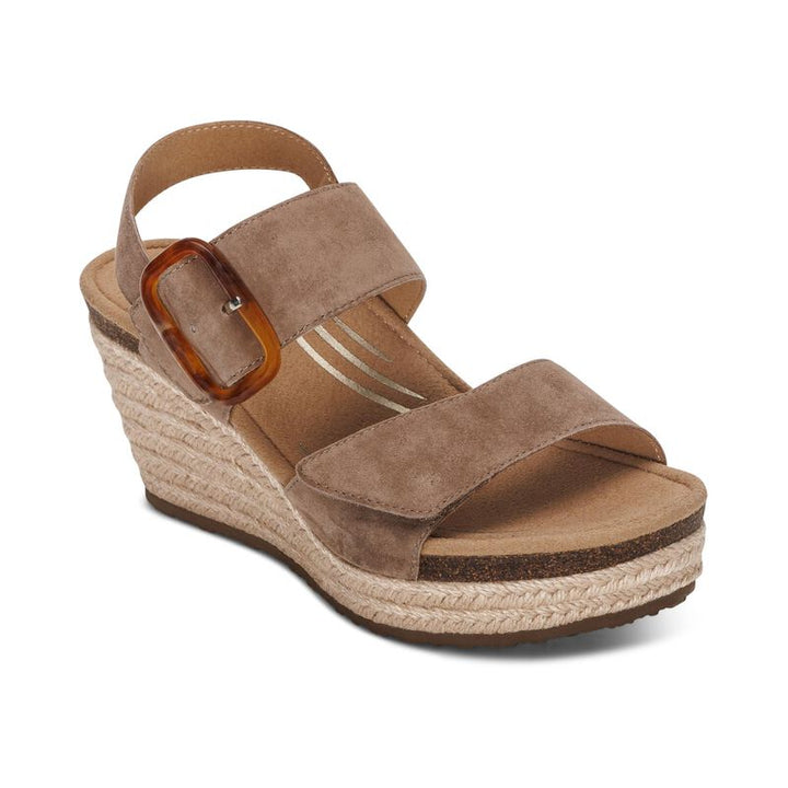 WOMEN'S AETREX ASHLEY ARCH SUPPORT TAUPE WEDGE