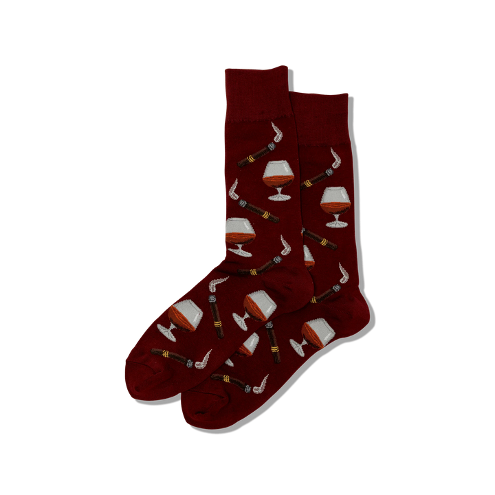 MEN'S HOTSOX COGNAC AND CIGARS WINE SOCKS