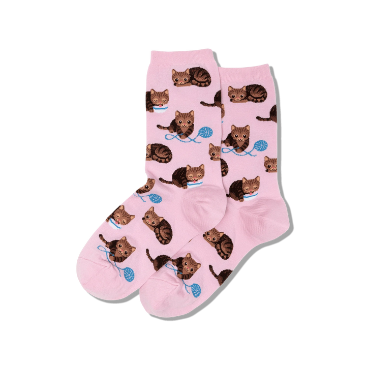 WOMEN'S HOTSOX CAT AND YARN PETA PINK SOCKS