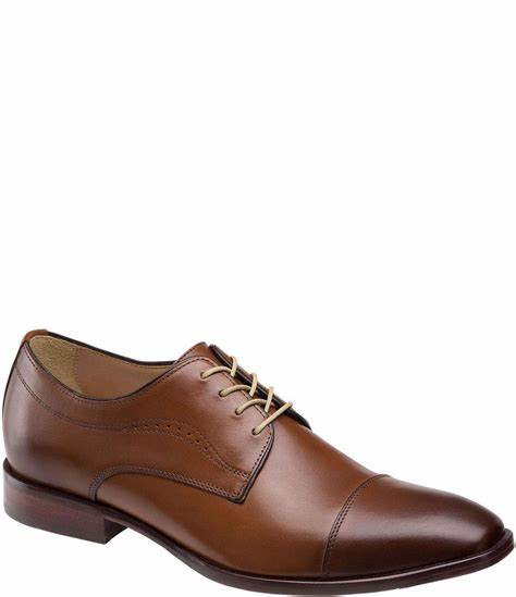 MEN'S JOHNSTON & MURPHY MCCLAIN CAP TOE TAN DRESS SHOE