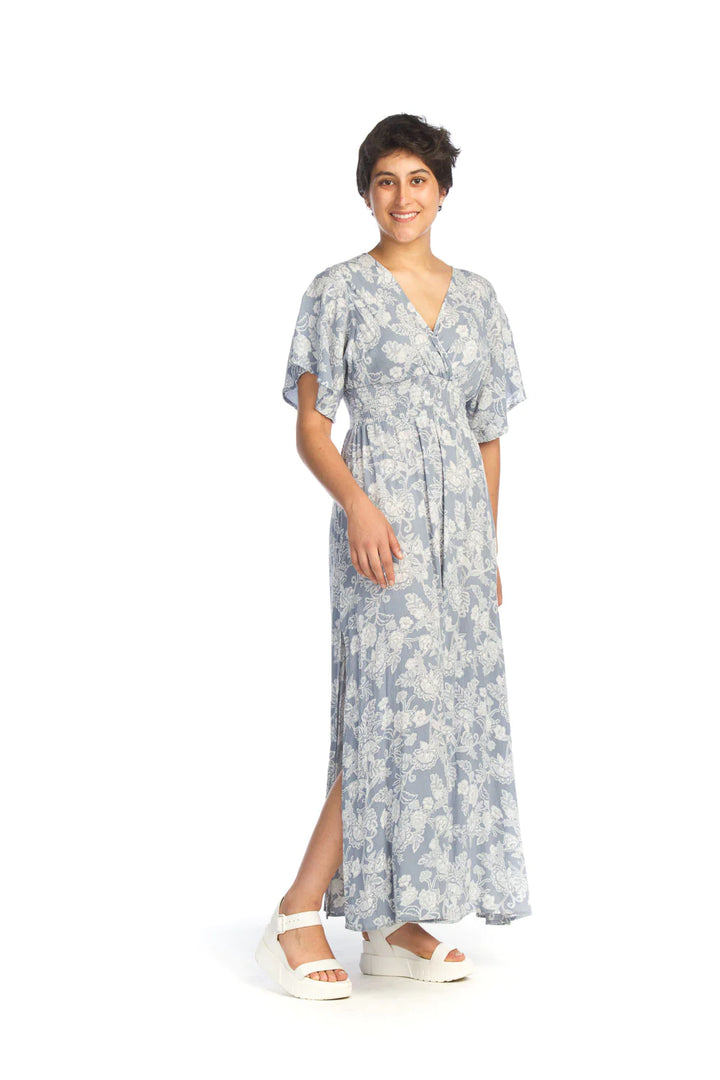 WOMEN'S PAPILLON PD-14713 BLUE FLORAL MAXI DRESS