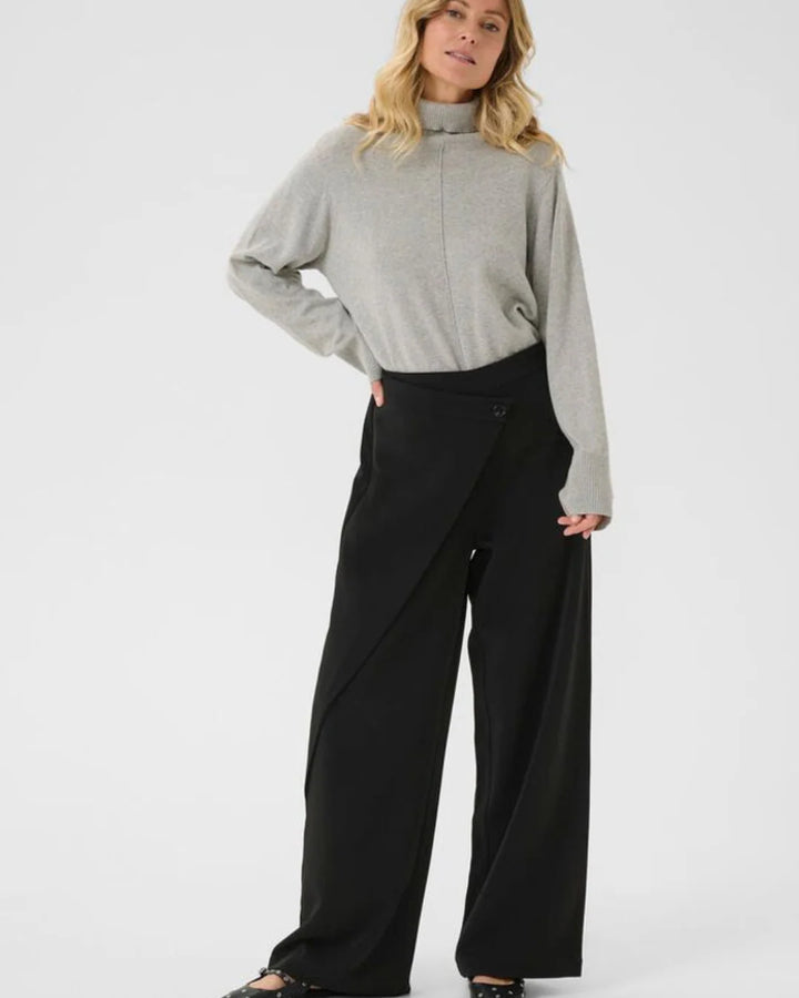 WOMEN'S CREAM BINA PITCH BLACK PANTS