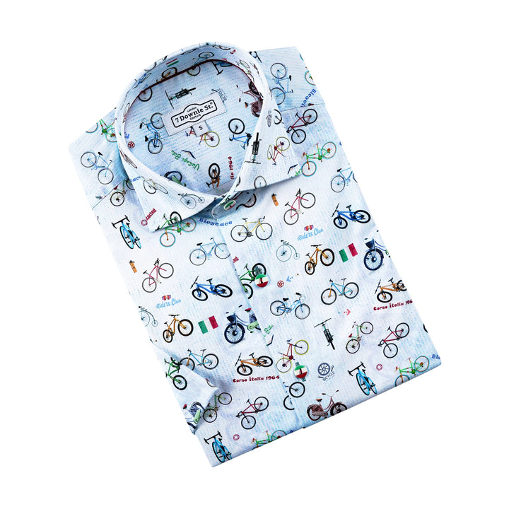 MEN'S 7 DOWNIE ST SS 764 LIGHT BLUE SHORT SLEEVE SHIRT