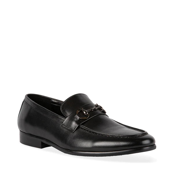 MEN'S STEVE MADDEN LEDGER BLACK LEATHER DRESS SHOE – Omars Shoes