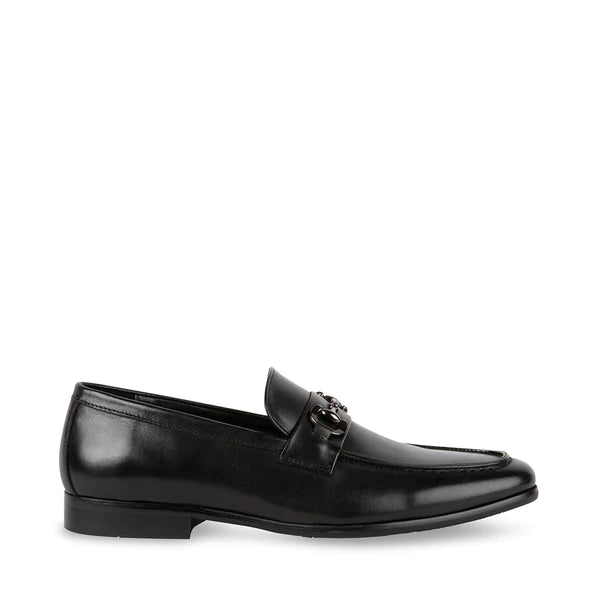 MEN'S STEVE MADDEN LEDGER BLACK LEATHER DRESS SHOE