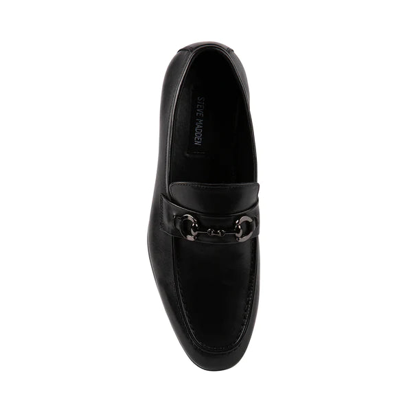 MEN'S STEVE MADDEN LEDGER BLACK LEATHER DRESS SHOE