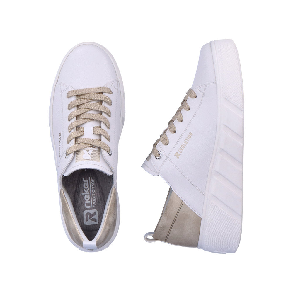 WOMEN'S RIEKER W0502-81 WHITE SNEAKER – Omars Shoes