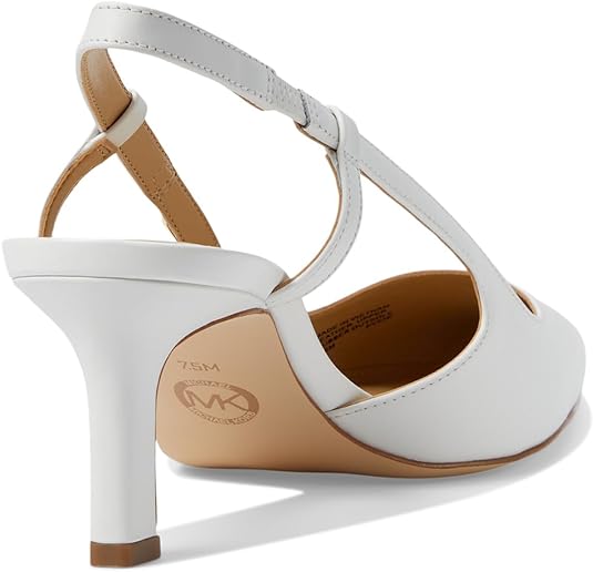 WOMEN'S MICHAEL KORS DANIELLA MID SLING WHITE SANDAL – Omars Shoes