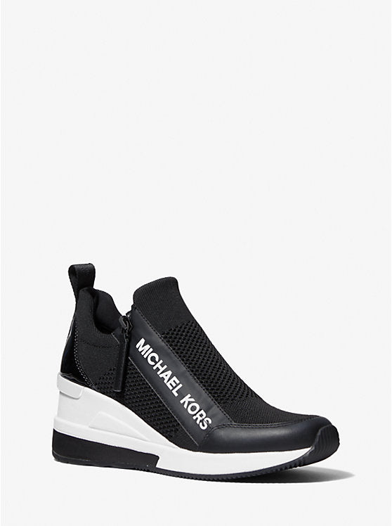 Wedge Mk Shoes On Sale Sadler Logo Jacquard Wedge Sandal Michael