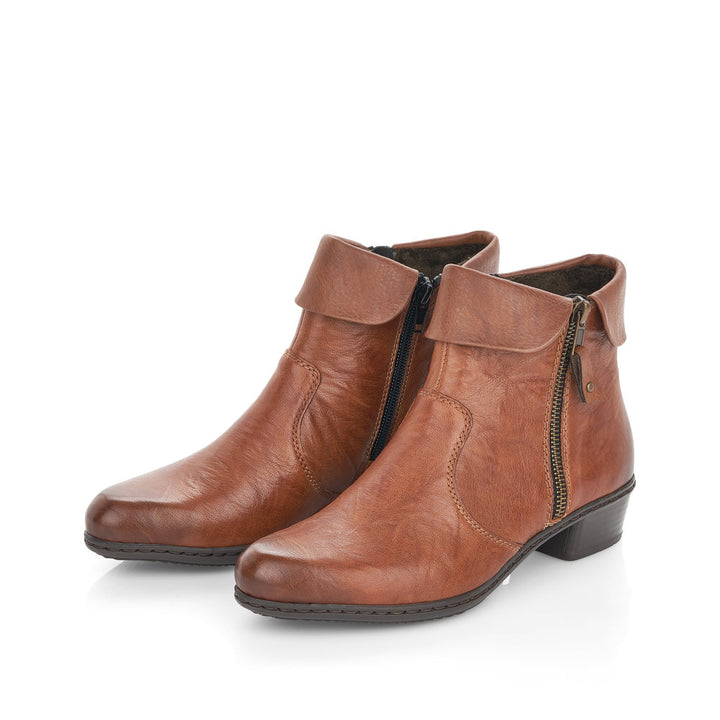 Women Rieker Y07A8-22 Brown Boot pairing- Omars Shoe's 