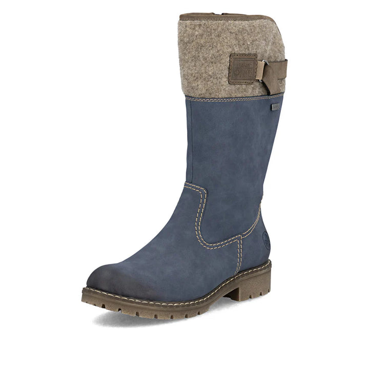 WOMEN'S RIEKER Y9190-12 BLUE/BROWN WINTER BOOT