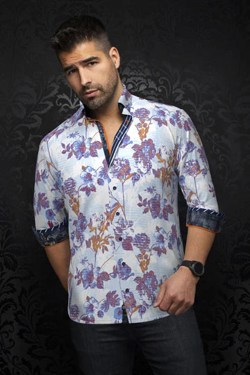 MEN'S AU NOIR PEYLON LIGHT BLUE DRESS SHIRT