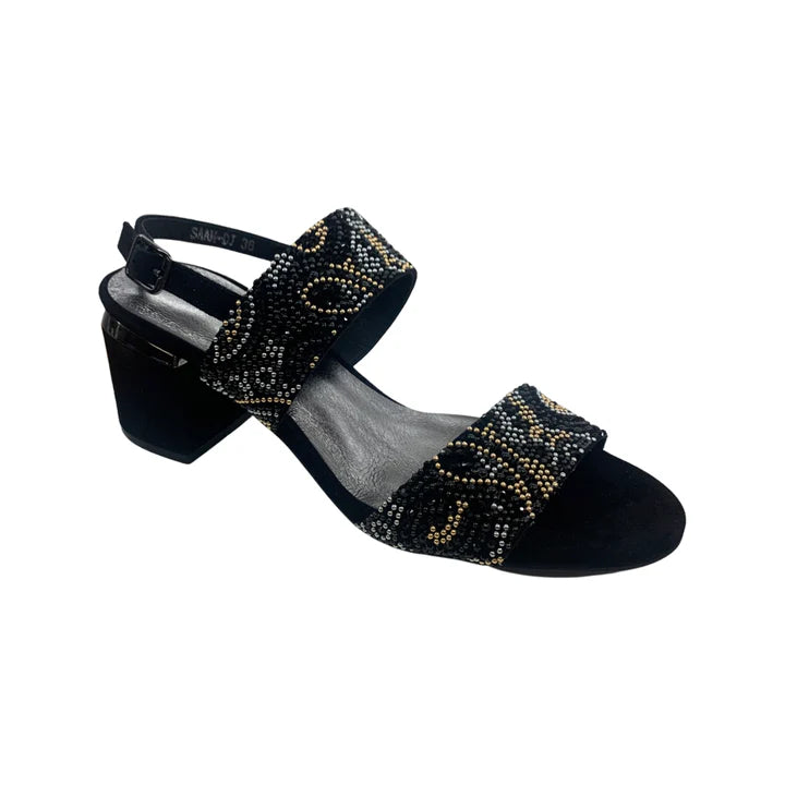 WOMEN'S DJANGO & JULIETTE SAAM BLACK BEADED SANDAL