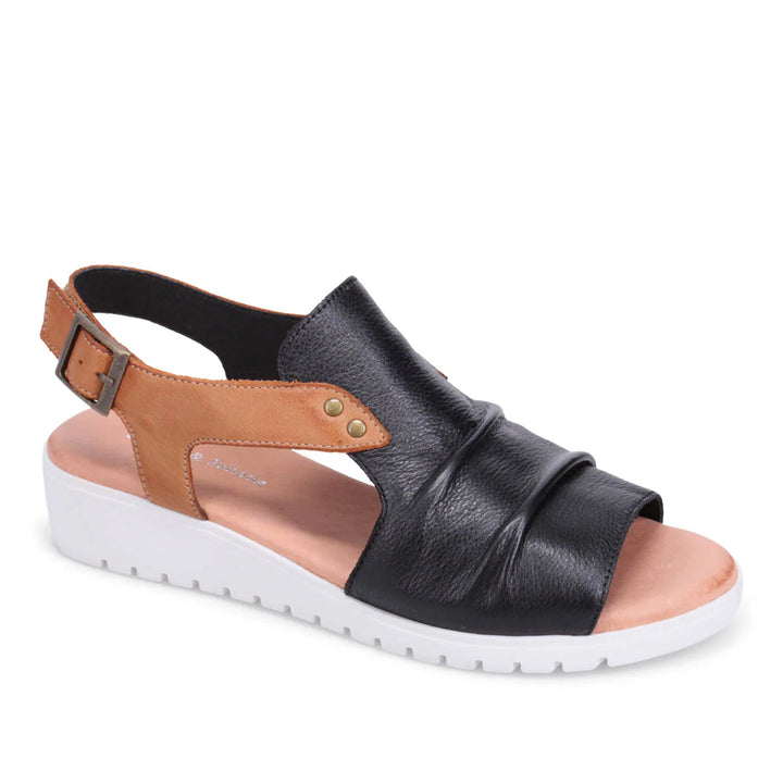 WOMEN'S DJANGO & JULIETTE MADIS BLACK/TAN PLATFORM SANDAL