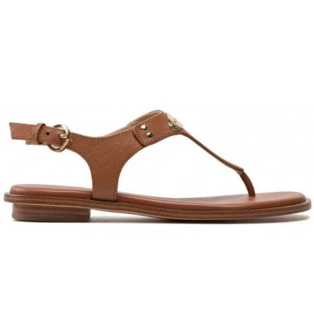 WOMEN'S MICHAEL KORS MK PLATE THONG LUGGAGE SANDAL – Omars Shoes