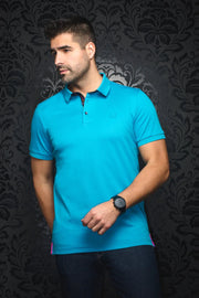 MEN'S AU NOIR EAGLE TURQUOISE POLO