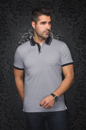 MEN'S AU NOIR FAIRMONT WHITE BLACK POLO