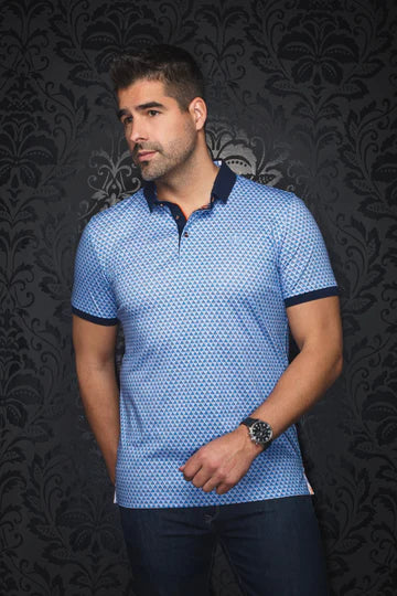 MEN'S AU NOIR JED LIGHT BLUE POLO