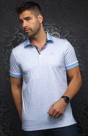 MEN'S AU NOIR SEGUIN LIGHT BLUE POLO