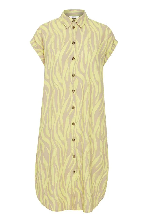 WOMEN'S B.YOUNG FALAKKA SUNNY LIME ANIM SS SHIRT DRESS